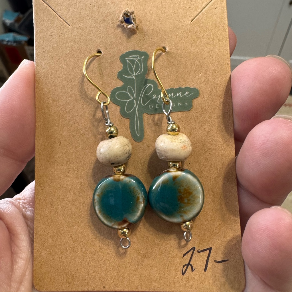 Blue And Gold Bohemian Earrings With Handcrafted Details 27$